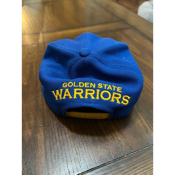 Adidas Golden State Warriors Flat Brim Blue Snapback Hat Cap NBA One Size Flat - Picture 4 of 7